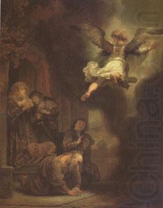 REMBRANDT Harmenszoon van Rijn The Archangel Leaving the Family of Tobias (mk05) china oil painting image